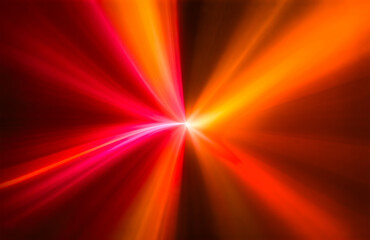 Fototapete - Abstract image depicting a vibrant burst of light, radiating outwards from a central point.  The colors are predominantly red, orange, and crimson, creating a dynamic and energetic feel.