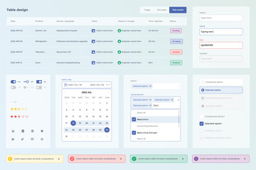 Wall Mural - business work service dashboard ui template desing