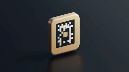 golden qr code design element for business card or website technology scan icon for mobile app conce