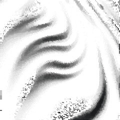 Wall Mural - Grungy halftone pattern. Pixxel art. Black and white vector illustration	