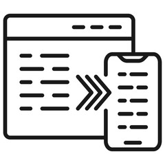 adaptive coding outline icon