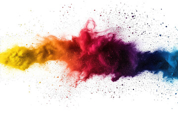 Wall Mural - a vibrant explosion of colored powder creates a dynamic artistic effect often used in design and mar