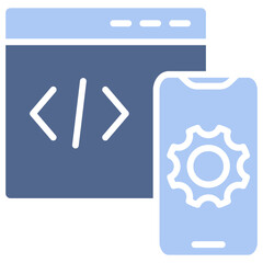 App Development Flat Blue Icon