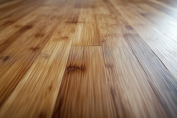 Leinwandbilder - Close-up view of light brown bamboo flooring, showing the texture and grain of the wood.