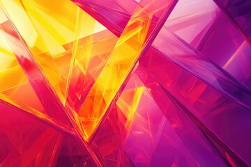 Poster - Abstract art with vibrant colors and intersecting glass-like shapes creating a dynamic visual.