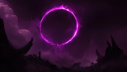 Wall Mural - cosmic ring, mystical landscape