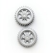 © Alexei - Three metal gears are connected on a white background