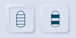 © Iryna - Filled and outline Fishing net icon isolated on grey background. Fishing tackle. Square button. Vector