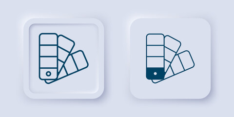 filled and outline color palette guide icon isolated on grey background. square button. vector