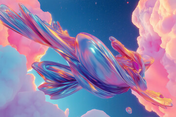 Wall Mural - abstract flight in space hyper jump 3d illustration