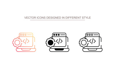Web Programming icon design with white background stock illustration