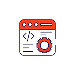 Coding icon design with white background stock illustration