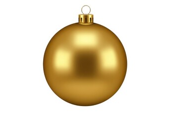 Wall Mural - A single golden christmas ornament with a loop for hanging on a white background in a centered shot