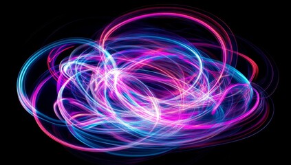 Wall Mural - abstract swirling light patterns of vibrant colors. intricate and dynamic lines create a mesmerizing