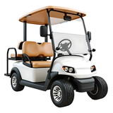 Golf cart isolated on a transparent background ready for recreational activities at a sunny golf course