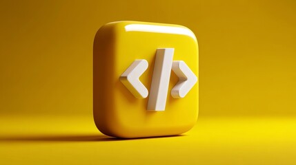 3D icon of a coding symbol 