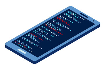Wall Mural - isometric smartphone. simple flat isometric phone. smartphone device isometric technology. isometric