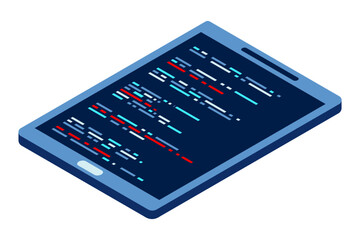 Wall Mural - isometric tablet. simple flat isometric tablet. tablet device isometric technology. isometric techno