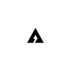 Poster - Abstract Black Triangle Logo with Arrow Shape on White Background, Minimalist Corporate Design 
