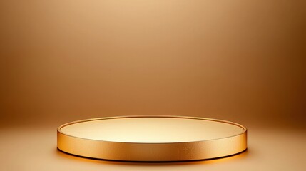 Aufkleber - Elegant round gold platform on a warm gradient background for product display