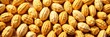 © chanwut - Close-up of shelled peanuts forming a repetitive pattern, ideal for food blogs or nutty recipes, textured, food blogs, close-up