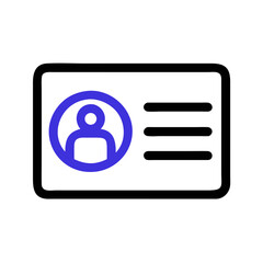 Poster - Contact ID Card with Profile Icon Representing Personal Information and Contact Details