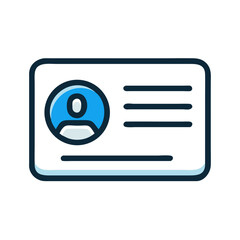 Poster - Contact ID Card with Profile Icon Representing Personal Information and Contact Details