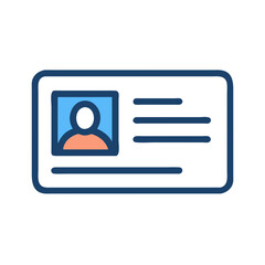 Poster - Contact ID Card with Profile Icon Representing Personal Information and Contact Details