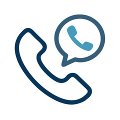 Fototapete - Phone Call with Speech Bubble Icon Representing Communication and Customer Support