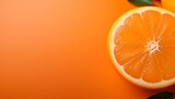 Orange Slice on Orange Background 
