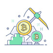 © MdGolamRabby - bitcoin mining icon, bitcoin mining vector illustration-simple illustration of bitcoin mining, perfect for bitcoin mining logos and icons