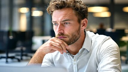 Concentrated developer reviewing code in a contemporary workspace.