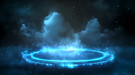 Wall Mural - digital informational technology web futuristic hologram with cloud,