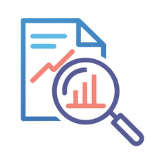 Aufkleber - Data Analytics with Magnifying Glass Icon Representing Detailed Analysis and Insightful Evaluation