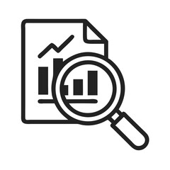 Aufkleber - Data Analytics with Magnifying Glass Icon Representing Detailed Analysis and Insightful Evaluation