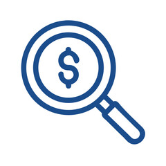 Fototapete - Magnifying Glass with Dollar Sign Icon Representing Financial Search and Money Analysis