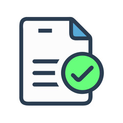 Fototapete - Verified Document File Icon Representing Official Approval and Authenticity