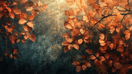 Aufkleber - Colorful autumn leaves create a vibrant tapestry of reds, oranges, and yellows in a stunning forest backdrop during the peak of fall season