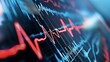 © Kultawatch - Silent Heart Attack and Red heart Concept. Digital Heartbeat Graph Showing Vital Signs Data