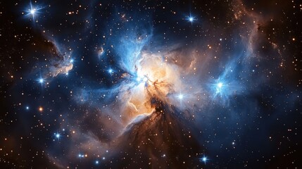 Leinwandbilder - Stunning cosmic nebula filled with vibrant colors and swirling clouds of gas captured in deep space