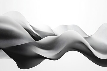 Leinwandbilder - Flowing abstract black and white waves create smooth motion with high contrast in a minimal design