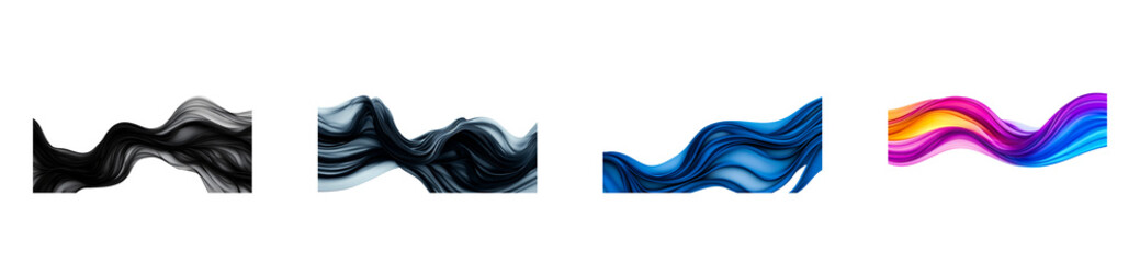 Wall Mural - colorful abstract wave patterns with a transparent background