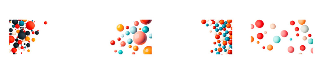 Wall Mural - bubbles in vibrant colors arranged on a transparent background
