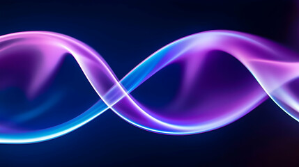 Wall Mural - Abstract purple and blue light wave pattern, dark background, infinity symbol, design element