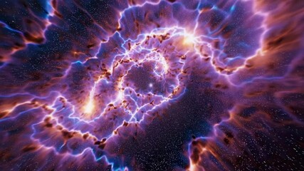 Wall Mural - a cosmic explosion captured from a wide-angle perspective, showcasing vibrant, swirling energy patte