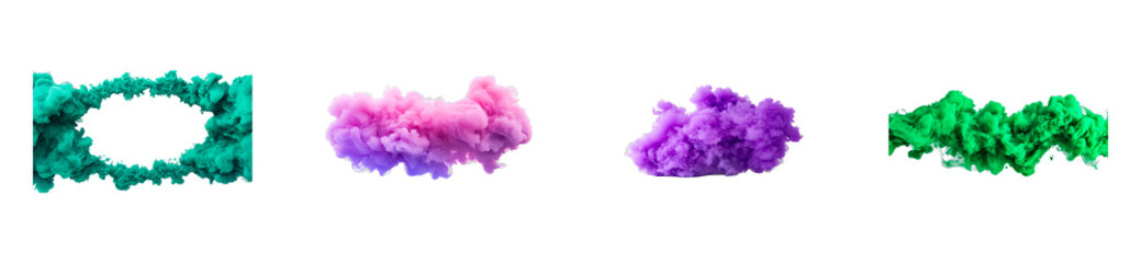 Wall Mural - colorful smoke effects in shades of green, pink, and purple