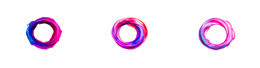 Canvas Print - Colorful swirling rings with transparent background
