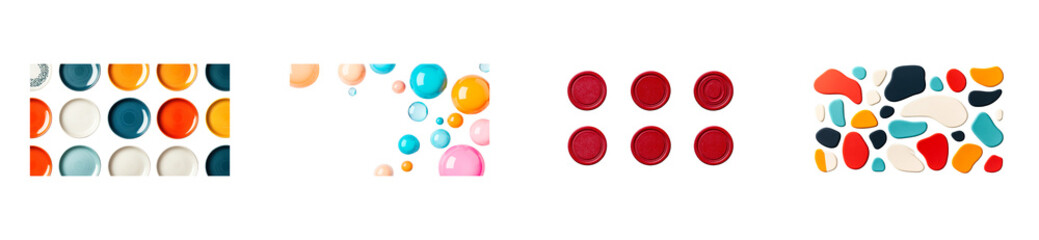 Wall Mural - colorful abstract circles and shapes on a transparent bg