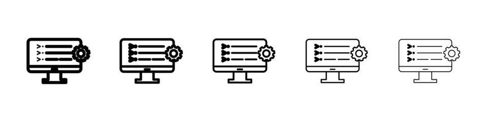 Front end development icon Symbol mark in Outline style