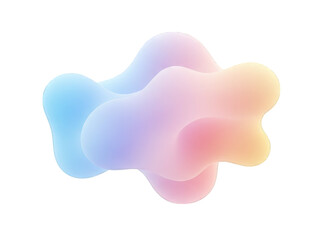 Wall Mural - abstract digital artwork featuring soft-edged organic shapes in gradient colors of blue, pink, and w